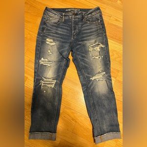 Tomgirl stretch distressed denim